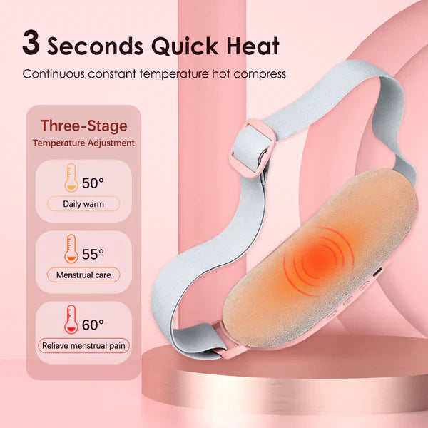 Electric Period Cramp Massager Vibrating Heating Belt P_WB