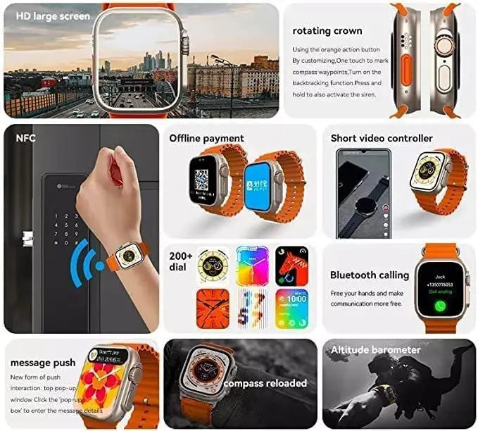 T900 Ultra Big Smart Watch with 2.09″ SFM-GD