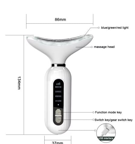 3 Colors Led Neck Face Beauty Device Photon Therapy P_WB